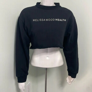 Melissa Wood Health Black cropped Sweatshirt size small